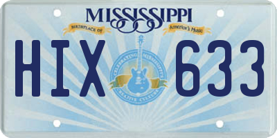 MS license plate HIX633