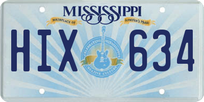 MS license plate HIX634