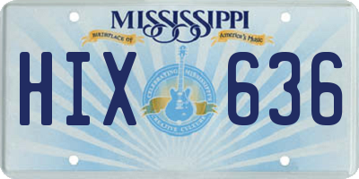 MS license plate HIX636