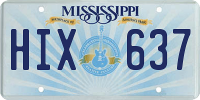 MS license plate HIX637