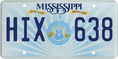 MS license plate HIX638