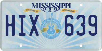 MS license plate HIX639