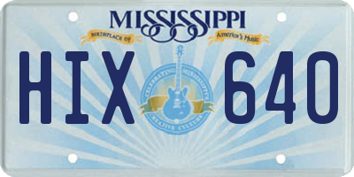 MS license plate HIX640