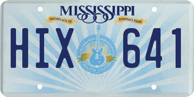 MS license plate HIX641