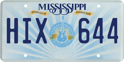 MS license plate HIX644