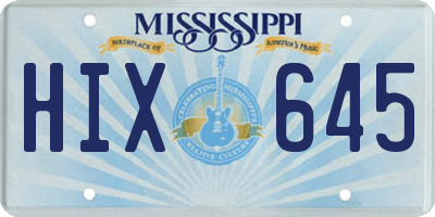 MS license plate HIX645