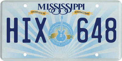 MS license plate HIX648