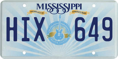 MS license plate HIX649