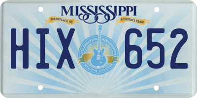 MS license plate HIX652