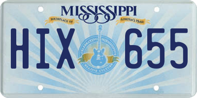 MS license plate HIX655