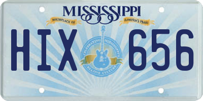 MS license plate HIX656