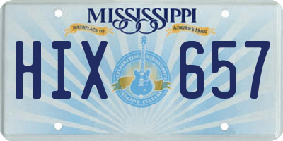 MS license plate HIX657
