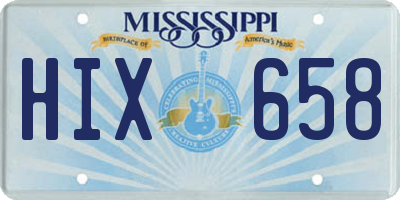 MS license plate HIX658