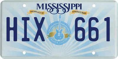 MS license plate HIX661