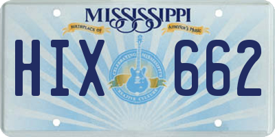 MS license plate HIX662