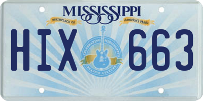 MS license plate HIX663