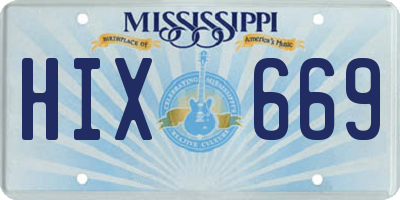 MS license plate HIX669