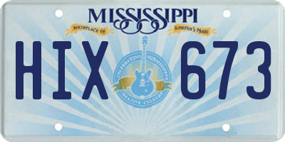 MS license plate HIX673