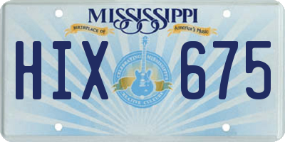 MS license plate HIX675