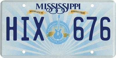 MS license plate HIX676