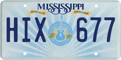 MS license plate HIX677