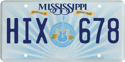 MS license plate HIX678