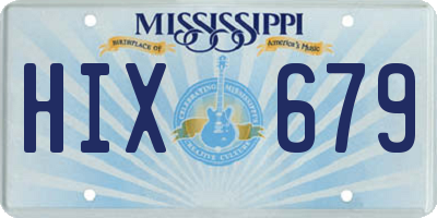 MS license plate HIX679