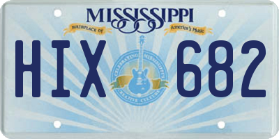 MS license plate HIX682