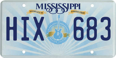 MS license plate HIX683
