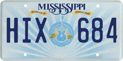MS license plate HIX684