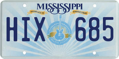 MS license plate HIX685