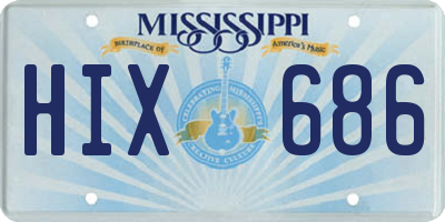 MS license plate HIX686