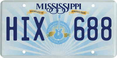 MS license plate HIX688