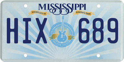 MS license plate HIX689
