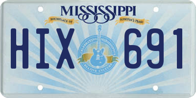 MS license plate HIX691