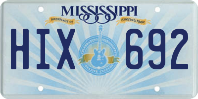 MS license plate HIX692