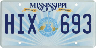 MS license plate HIX693