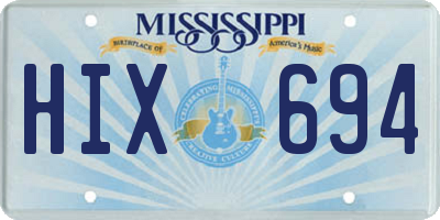 MS license plate HIX694