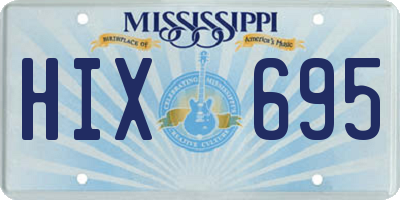 MS license plate HIX695