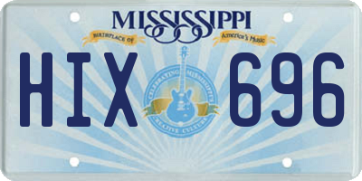 MS license plate HIX696