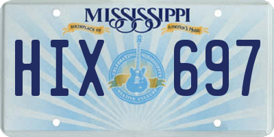 MS license plate HIX697