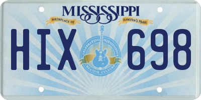 MS license plate HIX698