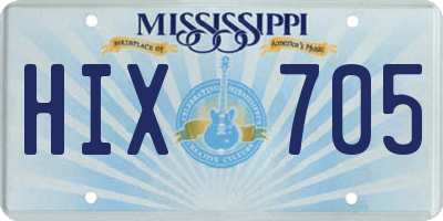 MS license plate HIX705