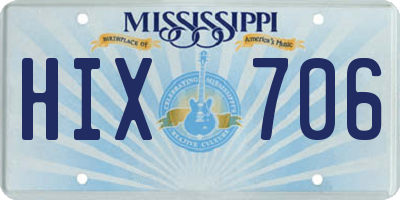MS license plate HIX706