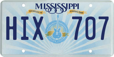 MS license plate HIX707