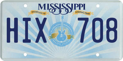 MS license plate HIX708
