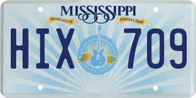 MS license plate HIX709