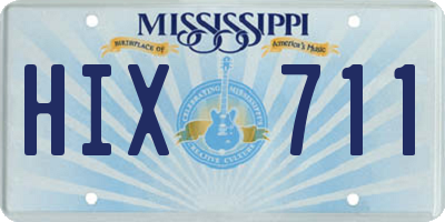 MS license plate HIX711
