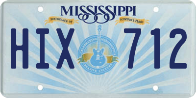MS license plate HIX712