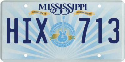 MS license plate HIX713